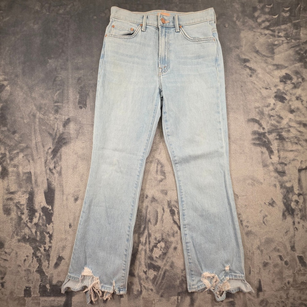 Mother The Insider Crop Step Chew Jeans Mentally Elsewhere Light Blue Size‎ 26